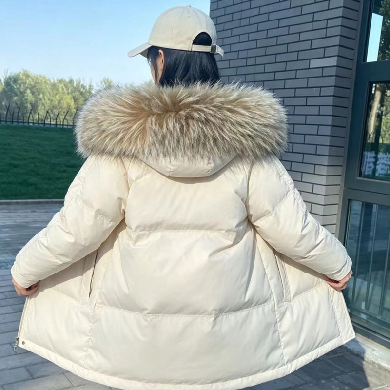 Winter Clothing Pk - أطواق فرو الراكون للجاكيتات النسائية، طوق