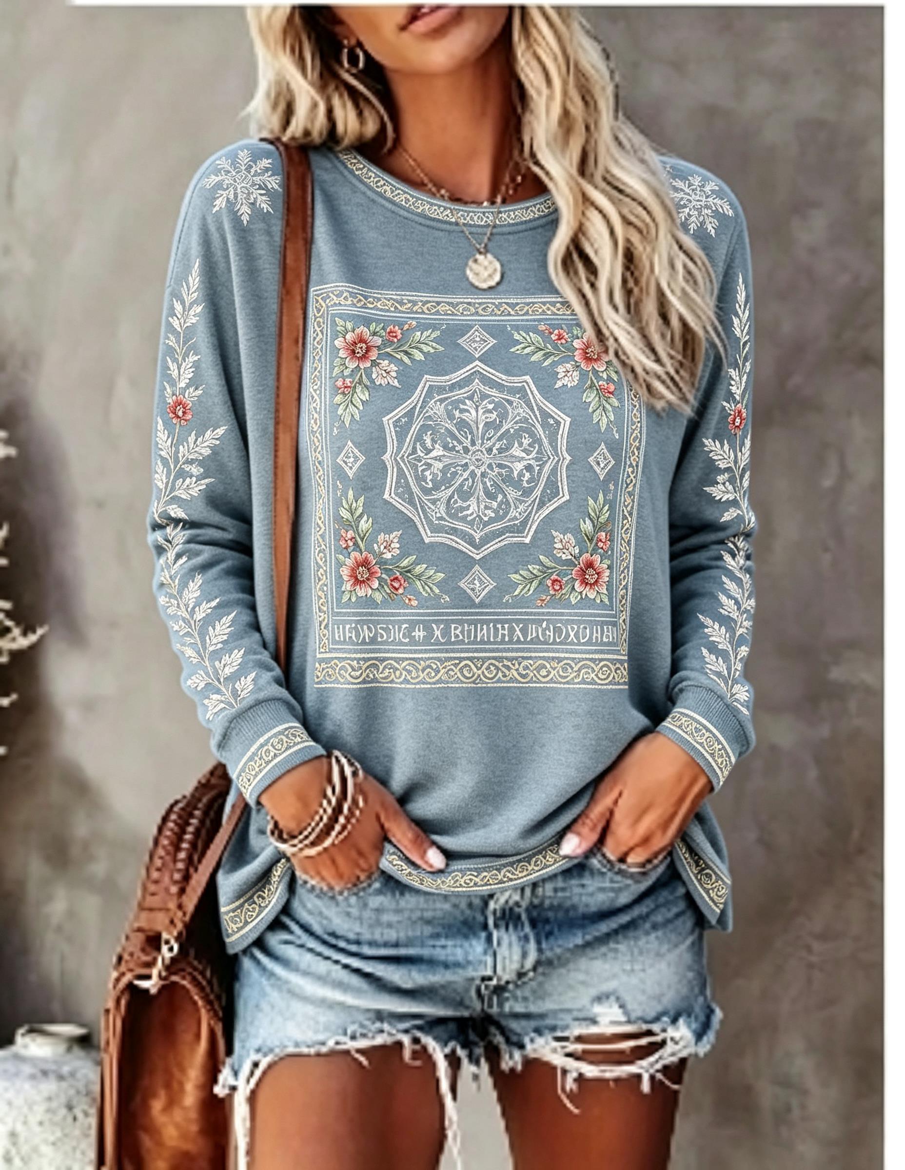 تي شيرت نسائي برقبة دائرية وأك - مراجعة Winter Clothing For Women وسعره
