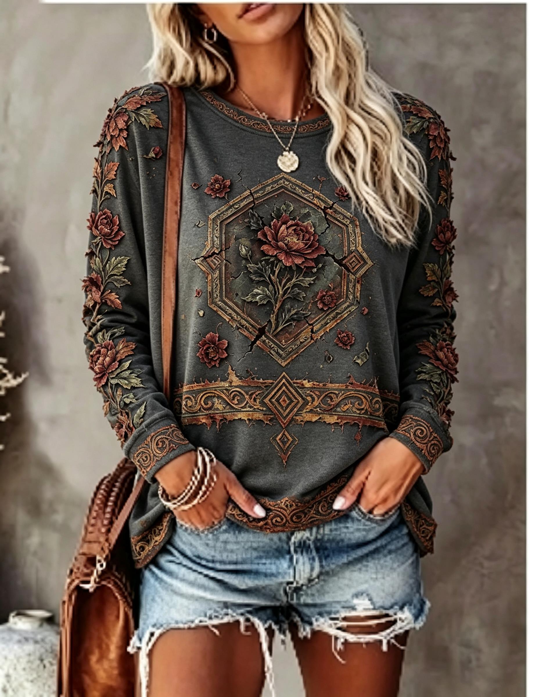 تي شيرت نسائي برقبة دائرية وأك - مراجعة Winter Clothing For Women وسعره